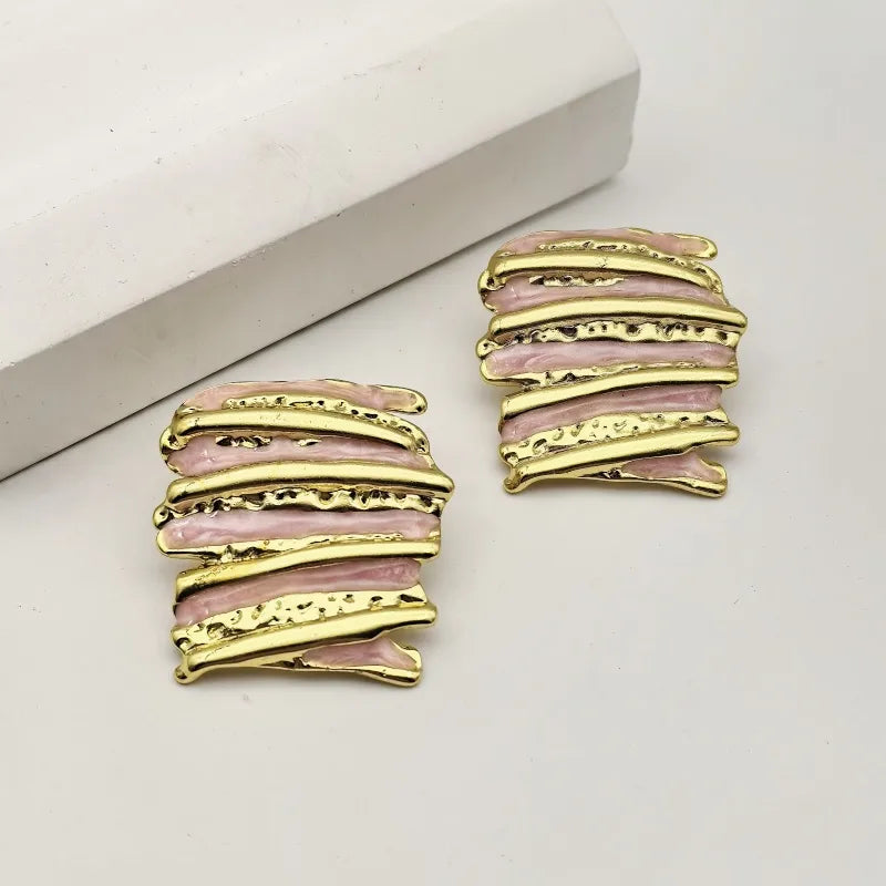 1 Pair Elegant Classical Retro Irregular 304 Stainless Steel Ear Studs