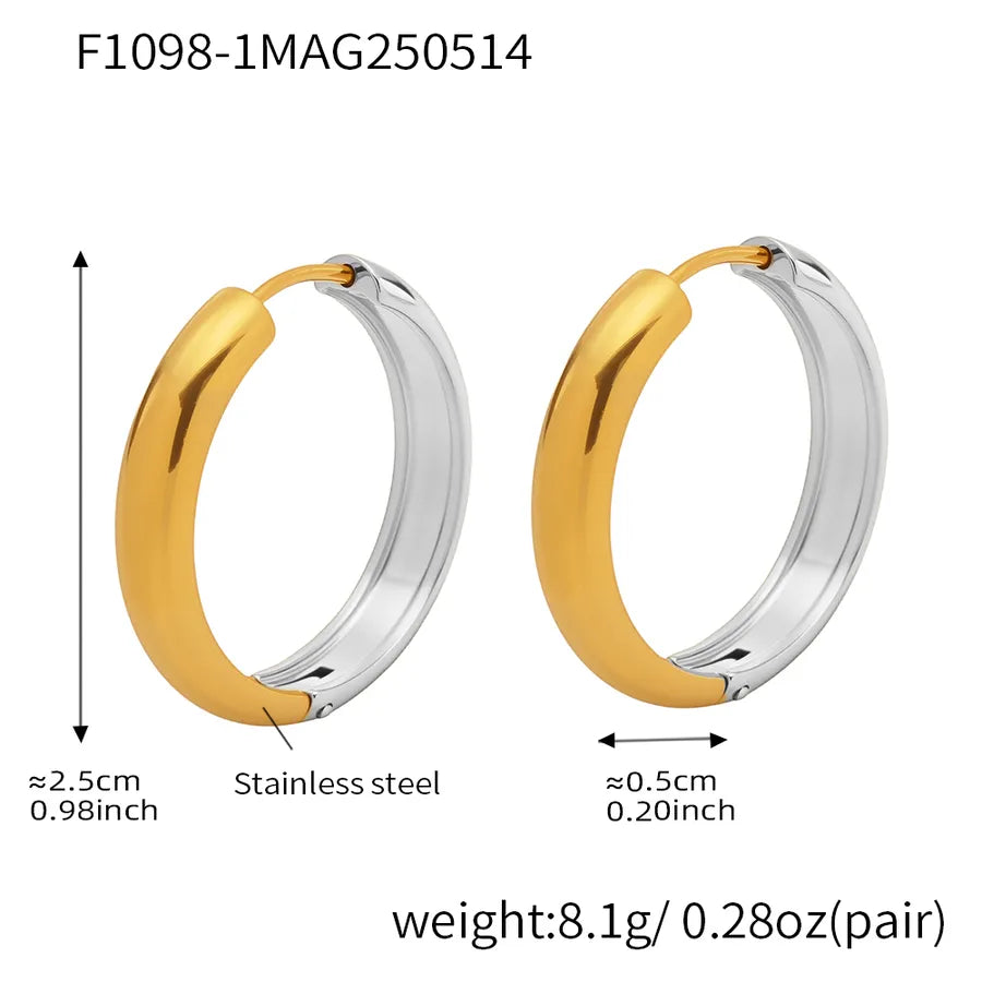1 Pair IG Style Casual Vacation Geometric Polishing Plating 304 Stainless Steel 18K Gold Plated Earrings