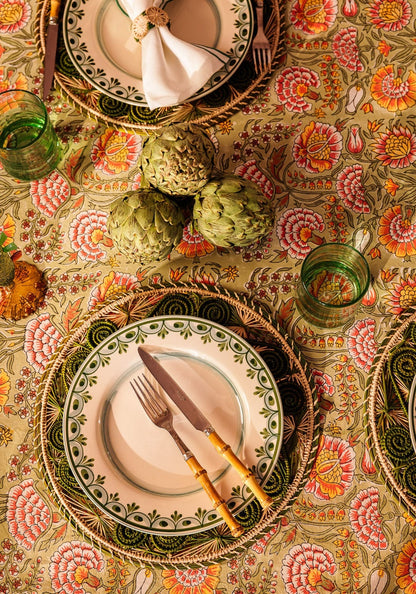 Atlántico Iraca Woven Placemats, Olive Green - Set of 4