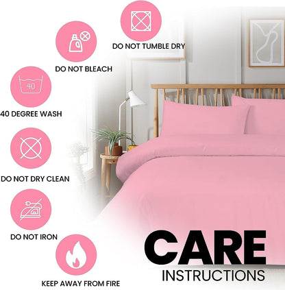 Plain Dye Luxurious Super Soft Duvet Set with Zipper Closure Easy Care Bed Linen in Various Sizes and Colours by OLIVIA ROCCO