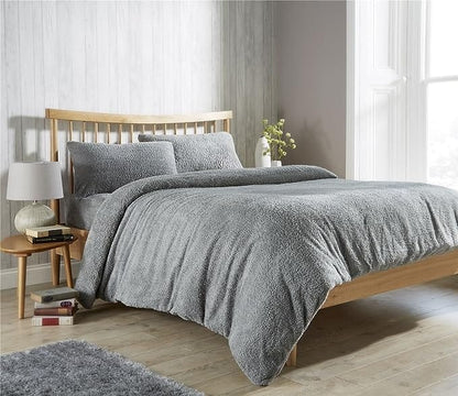 Teddy Fleece Duvet Cover Set for Winter Nights Plush Super Soft Ultimate Comfort in Single Double King Super King Fluffy Bedding by OLIVIA ROCCO