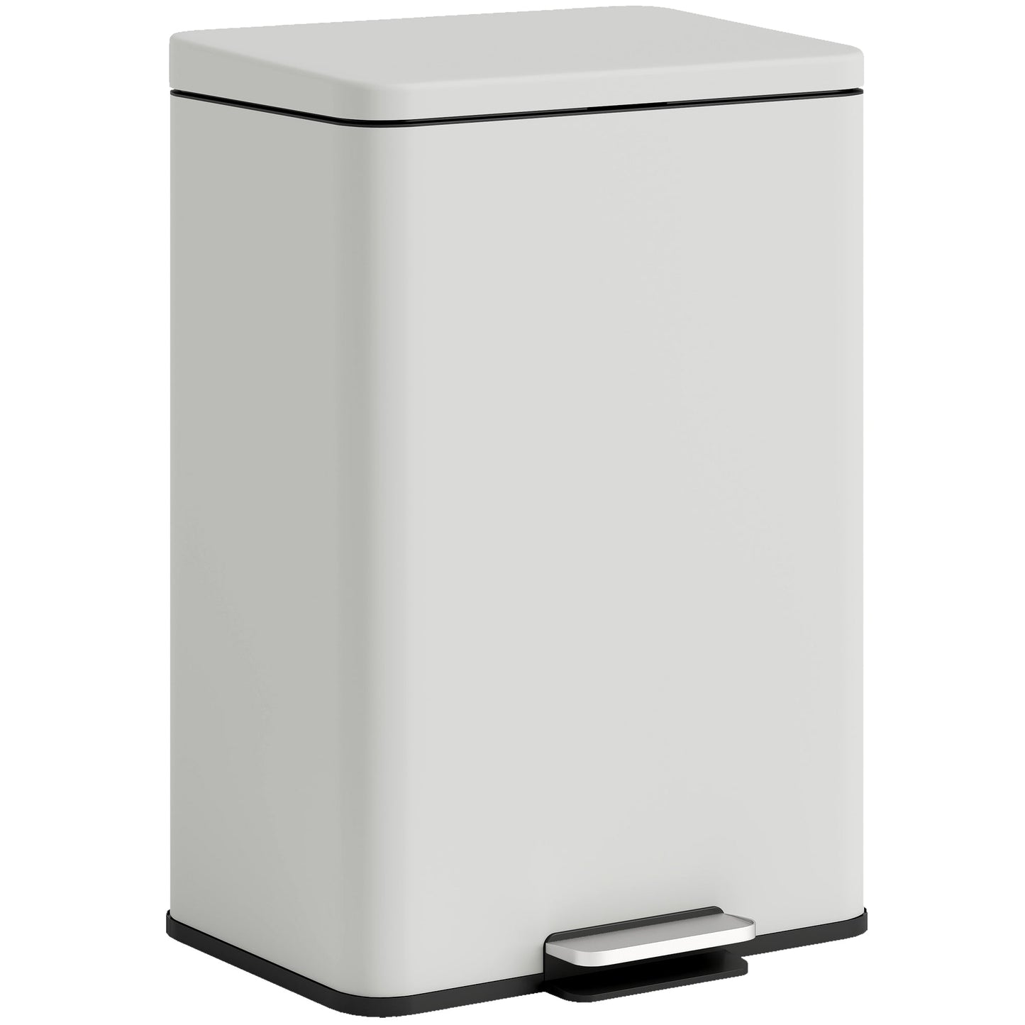 HOMCOM 20L Kitchen Bin with Soft-Close Lid and Stay-Open Function, Pedal Bin with Removable Inner Bucket for Kitchen, Office, Home, Cream