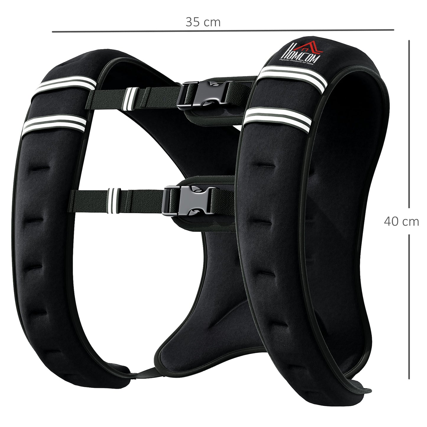 HOMCOM 8KG Weighted Vest, Running Weight Vest with Adjustable Strap, Convenient Pocket and Reflective Strips for Men and Women