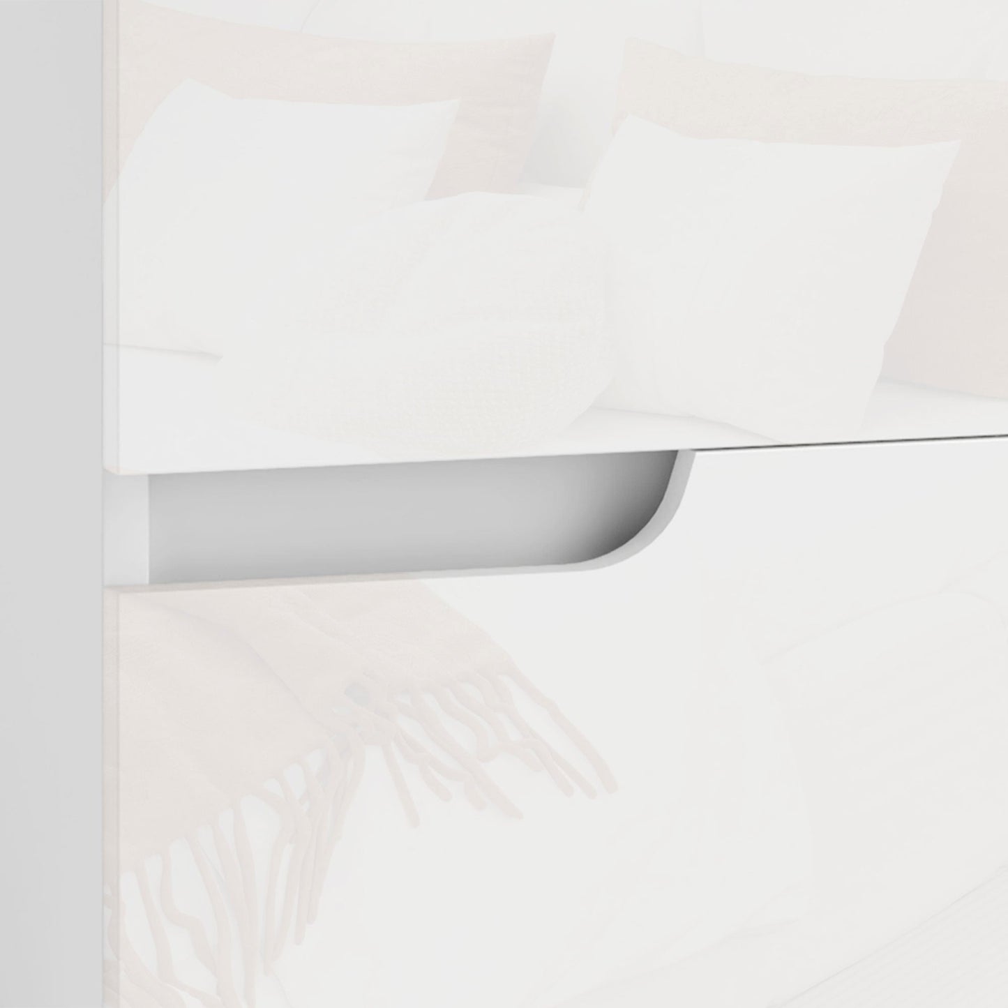 HOMCOM High Gloss Bedside Table Set of 2 - White