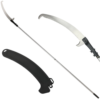Outsunny 1.8-2.9 m Extendable Tree Pruner, Tree Lopper Long Reach Telescopic with Extendable Handle & 40 cm Saw, Lightweight Manual Pole Saw for High Branches Trimming