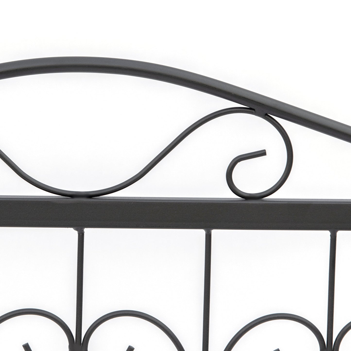 Outsunny Decorative Garden Fencing, 8PCs Outdoor Picket Fence Panels, Rustproof Metal Wire Landscape Flower Bed Border Edging Animal Barrier, Black