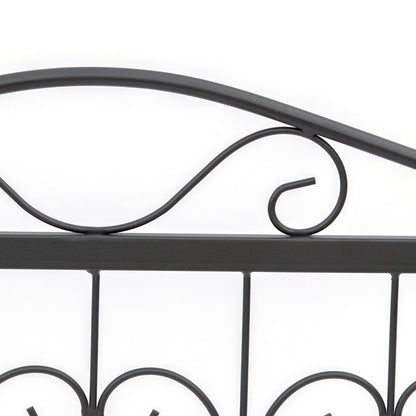 Outsunny Decorative Garden Fencing, 8PCs Outdoor Picket Fence Panels, Rustproof Metal Wire Landscape Flower Bed Border Edging Animal Barrier, Black