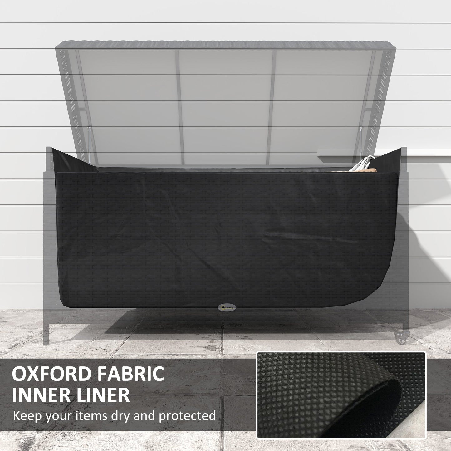 Outsunny 627 L Rattan Storage Box - Dark Grey