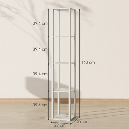 HOMCOM Floor Lamp with Shelves and 3 Brightness Levels - Oak