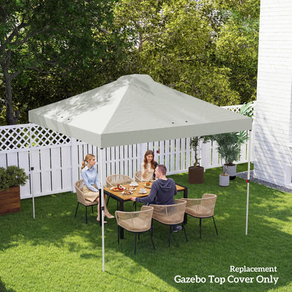 Outsunny Gazebo Roof Replacement UV50+ Waterproof Pop Up Canopy Cover with 8 Drainage Holes 3 x 3 m White