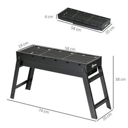 Outsunny Foldable Charcoal Grill - Black