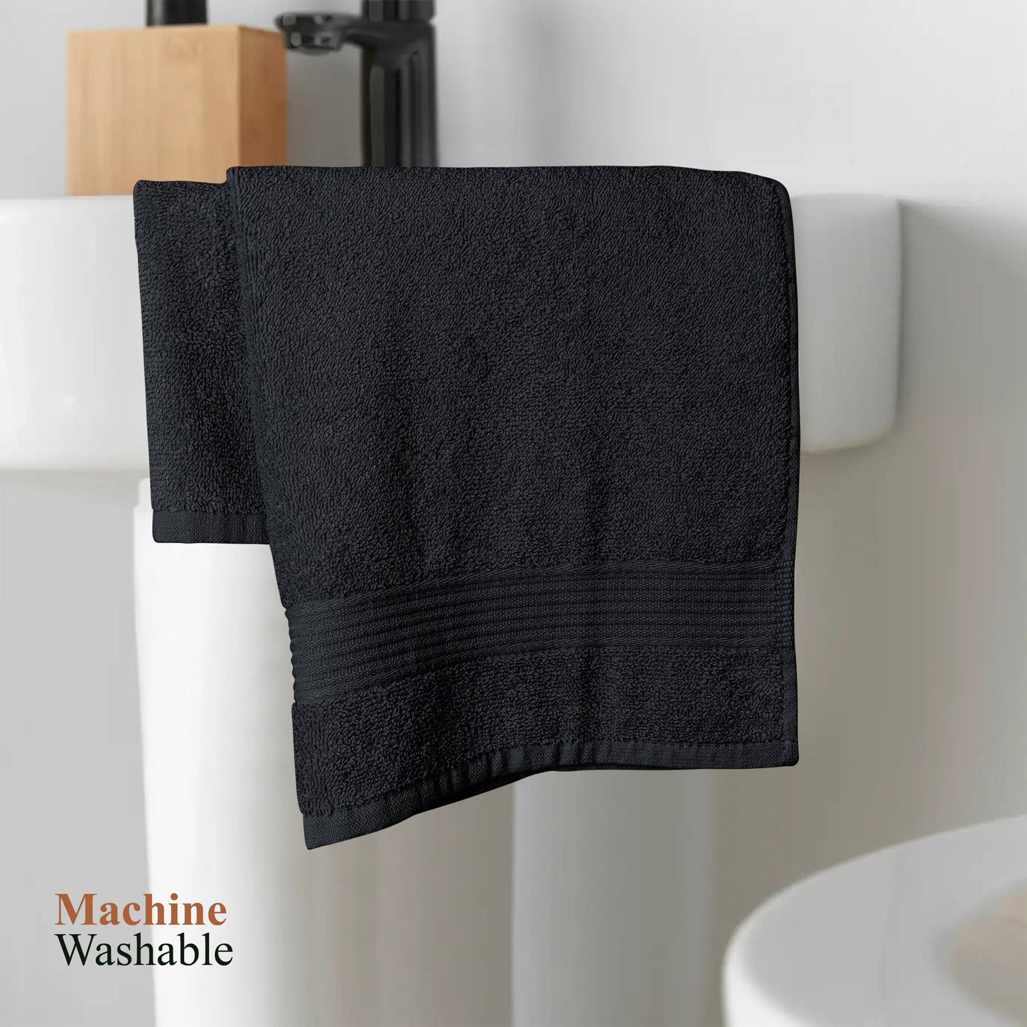 Rhodes Towel Black 100% Cotton Hotel Quality Soft Super Absorbent Hand Bath Towels, Sheets & Face Cloths by OLIVIA ROCCO