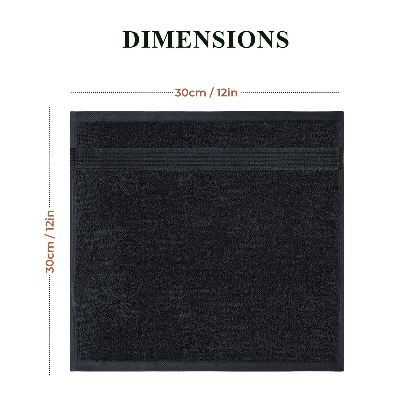 Rhodes Towel Black 100% Cotton Hotel Quality Soft Super Absorbent Hand Bath Towels, Sheets & Face Cloths by OLIVIA ROCCO