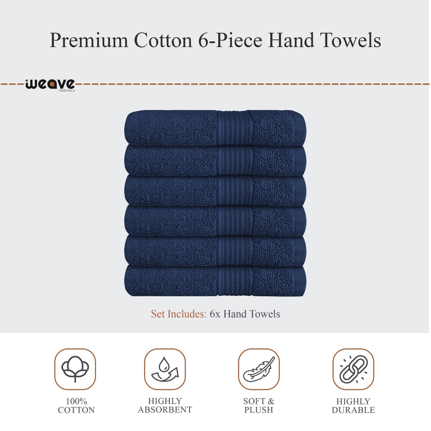 Rhodes Towel Royal Blue 100% Cotton Hotel Quality Soft Super Absorbent Hand Bath Towels, Sheets & Face Cloths by OLIVIA ROCCO