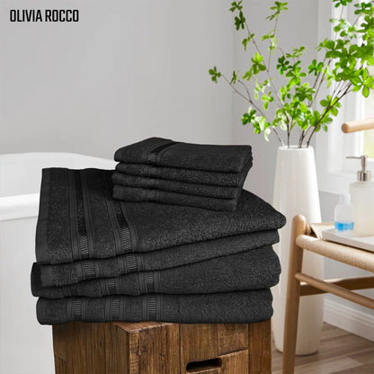 Ritz Viscose Stripe Super Soft Cotton Luxury Absorbent Towels, Jumbo Bath Sheet Packs & Towel Bale Sets Available by OLIVIA ROCCO