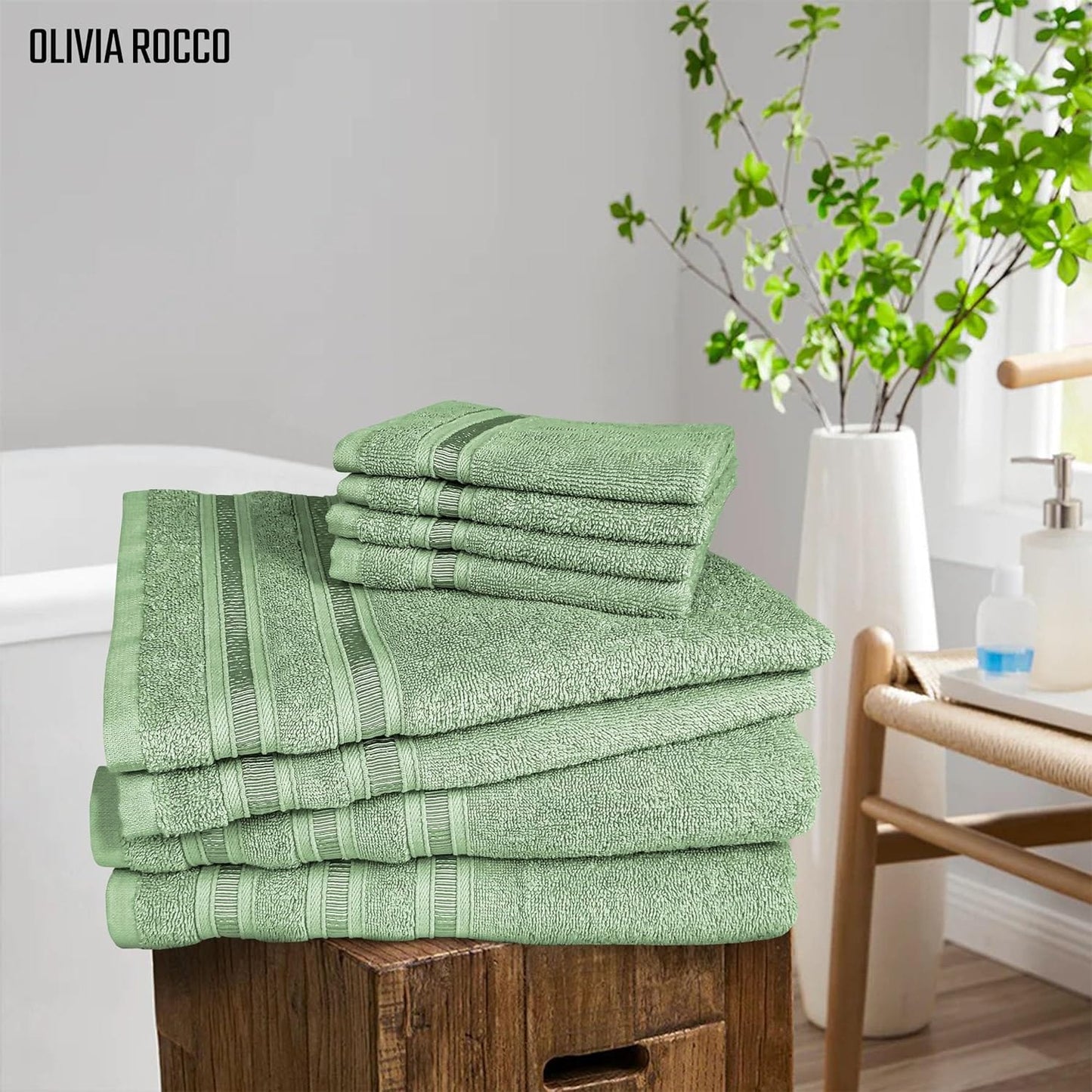 Ritz Viscose Stripe Super Soft Cotton Luxury Absorbent Towels, Jumbo Bath Sheet Packs & Towel Bale Sets Available by OLIVIA ROCCO