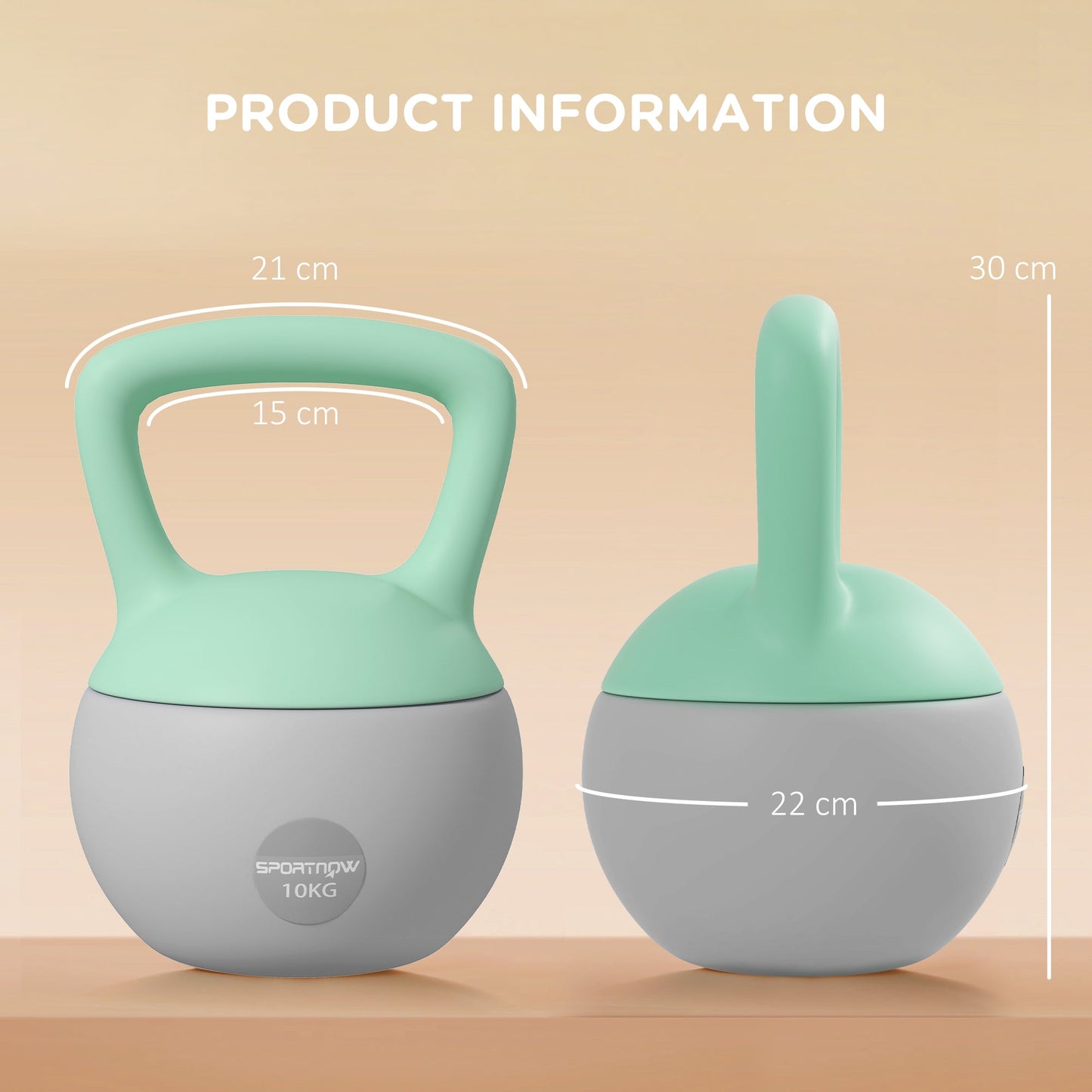 SPORTNOW 10KG Kettlebell, Soft Kettle Bell with Non-Slip Handle for Home Gym Weight Lifting and Strength Training