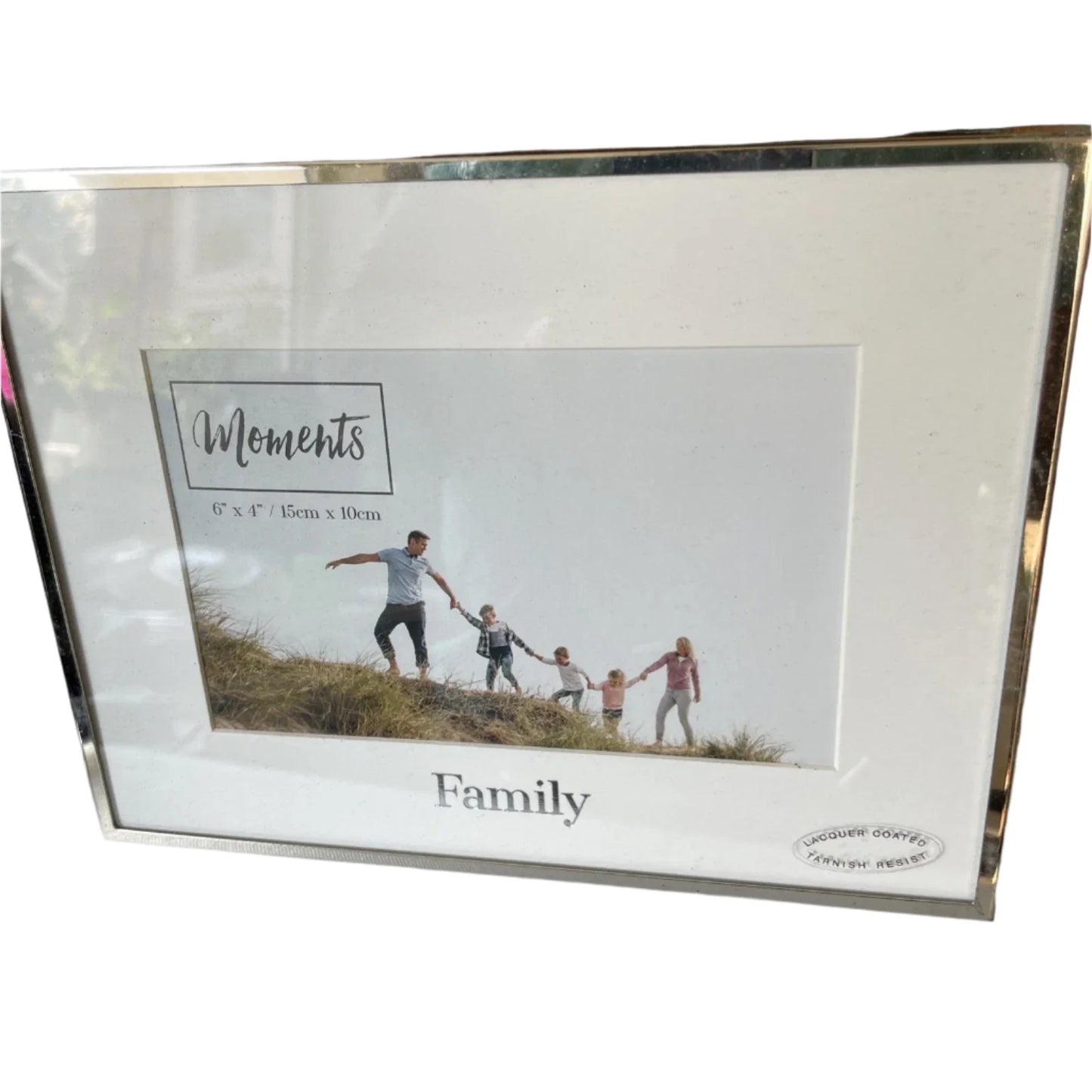 Moments Silverplated With Mount Photo Frame 6 X 4 Family