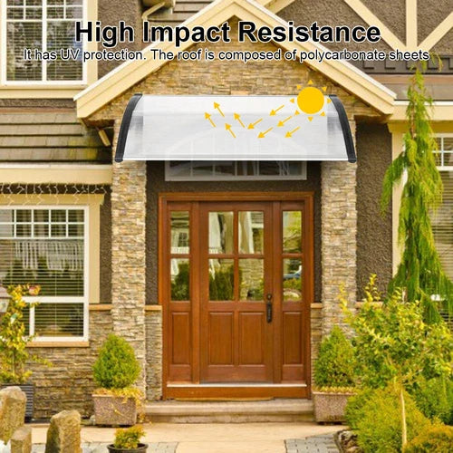 Door Canopy Awning Shelter Front Back Porch Outdoor Shade Patio Roof Rain Cover 120*80cm