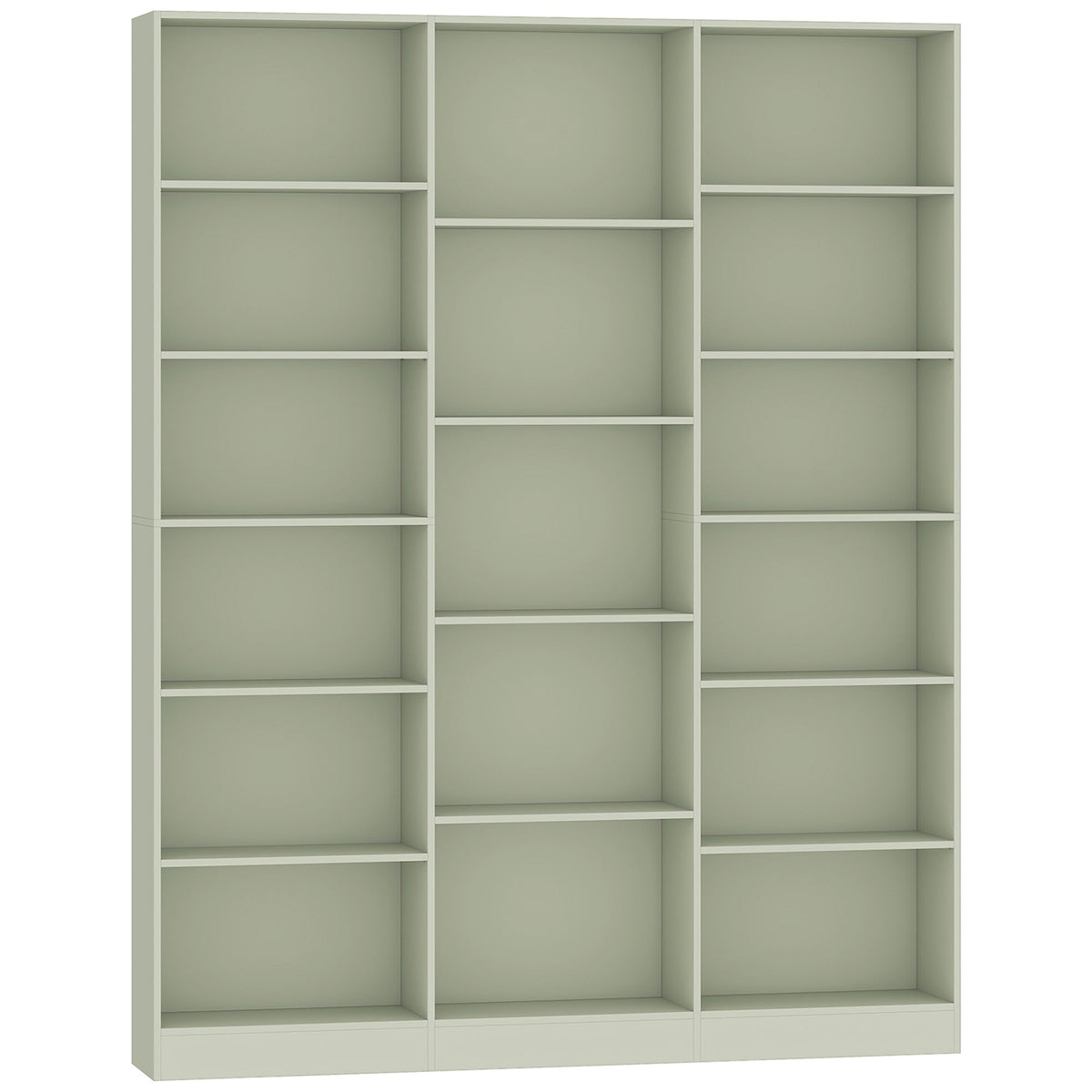 HOMCOM Bookcase with Open Storage, 6-Tier Bookshelf with Anti-Tipping Hardware, Light Green