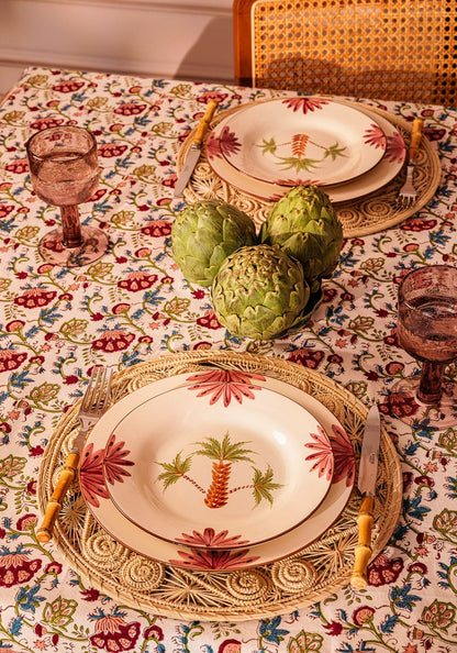 Arabella Side Plate, Green Palm Tree Set of 4
