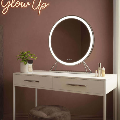 Isla Round Silver LED Mirror – 60cm Diameter