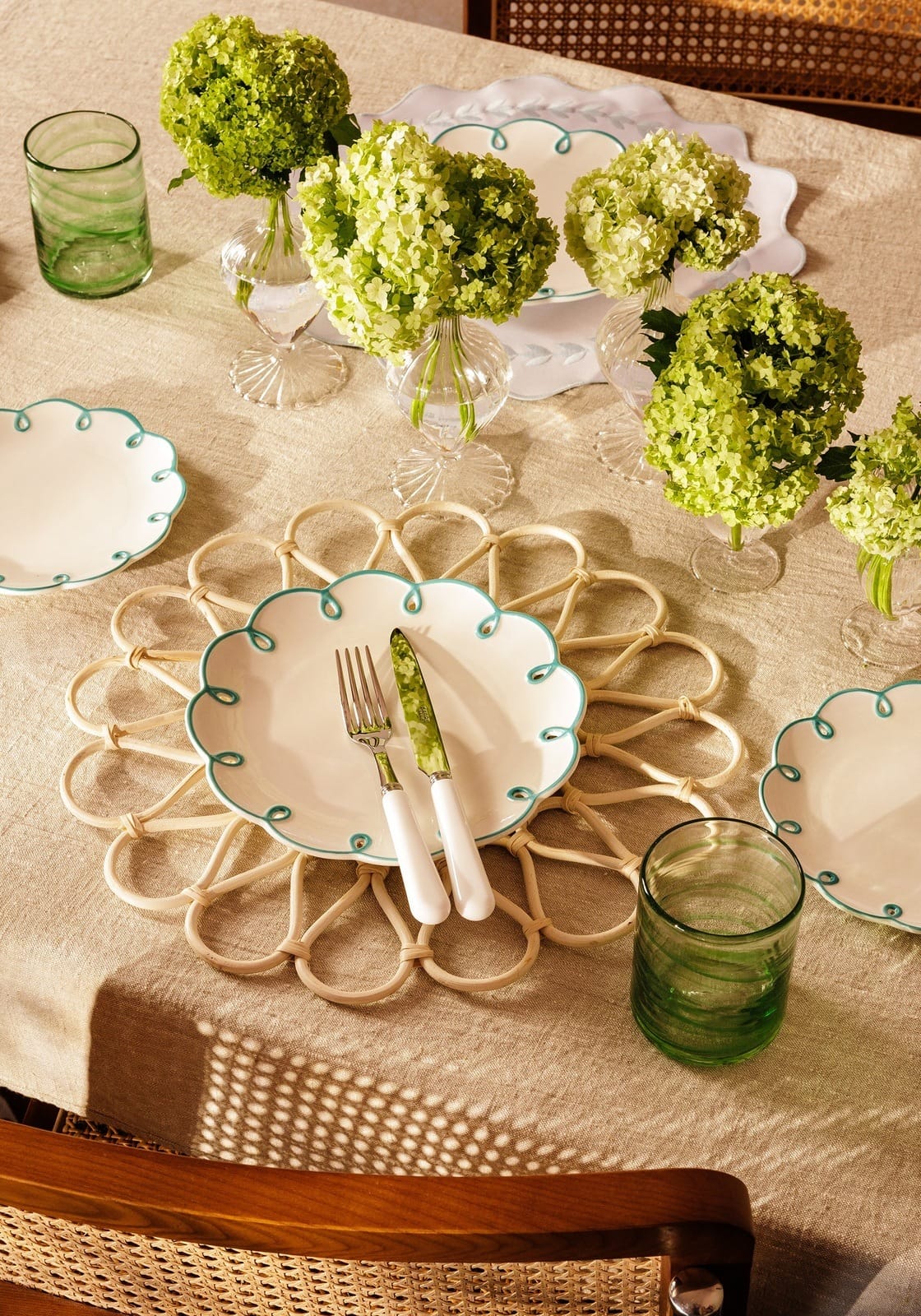 Sky Blue Scalloped Lunch Plate - Set of 4
