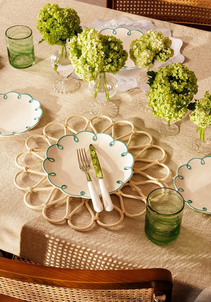Sky Blue Scalloped Lunch Plate - Set of 4