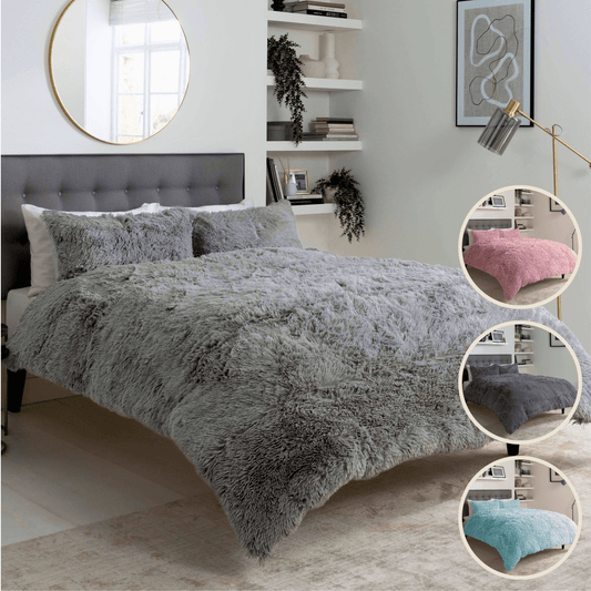 Snuggle & Cuddle Faux Fur Duvet Set for Winter Comfort Extra Soft Long Pile Bedding Available in Multiple Sizes and Elegant Colours by OLIVIA ROCCO
