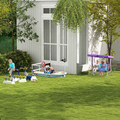 Outsunny Two Seater Kids Garden Swing, Fairy Themed kids Swing Chair with Adjustable Canopy, Safety Belts for Outdoor Use