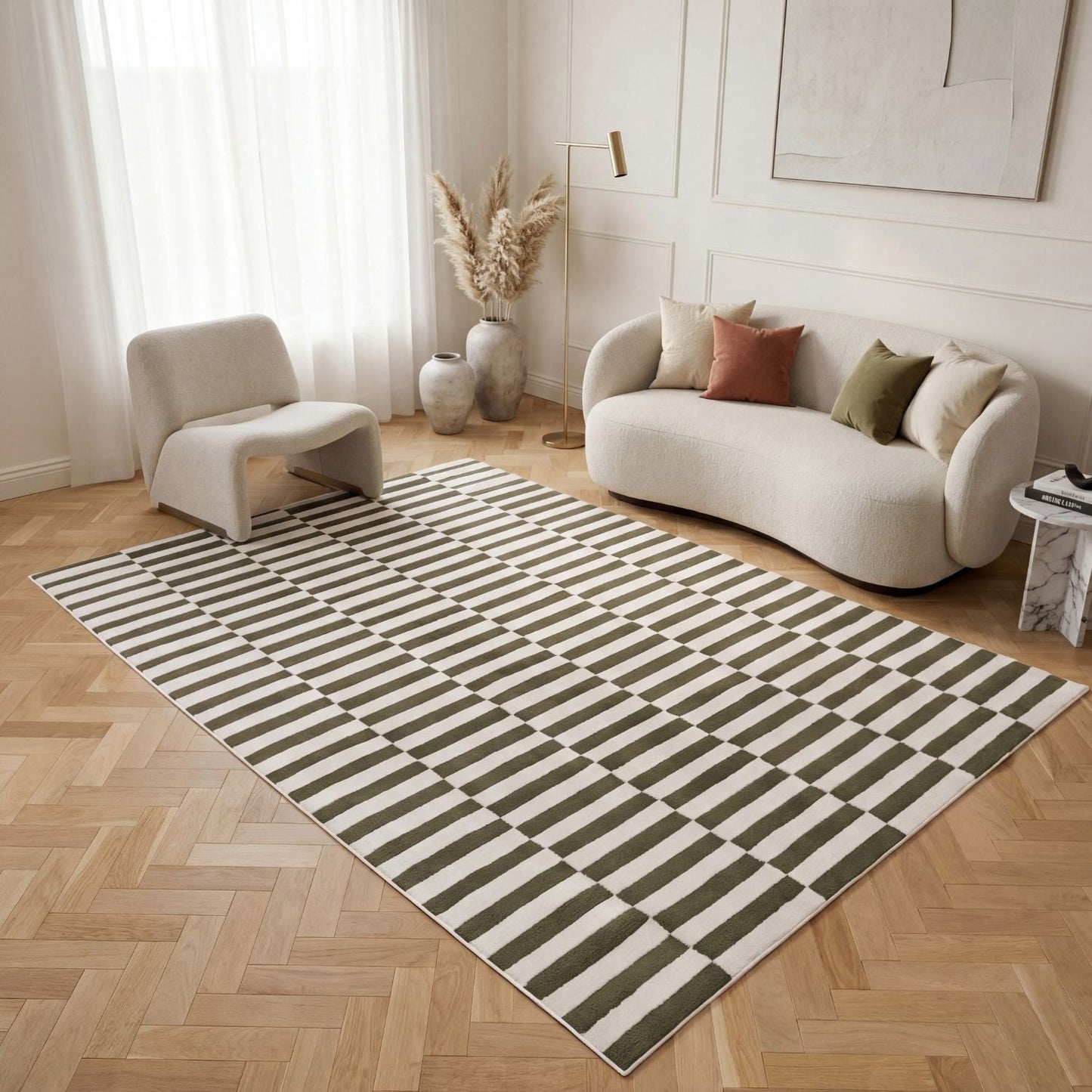 Loft Striped Green Rug