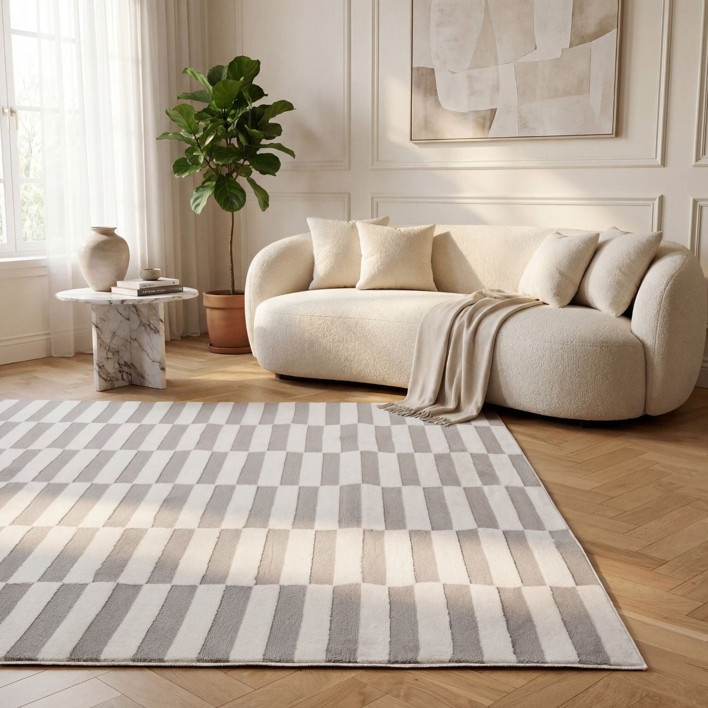 Loft Striped Grey Rug