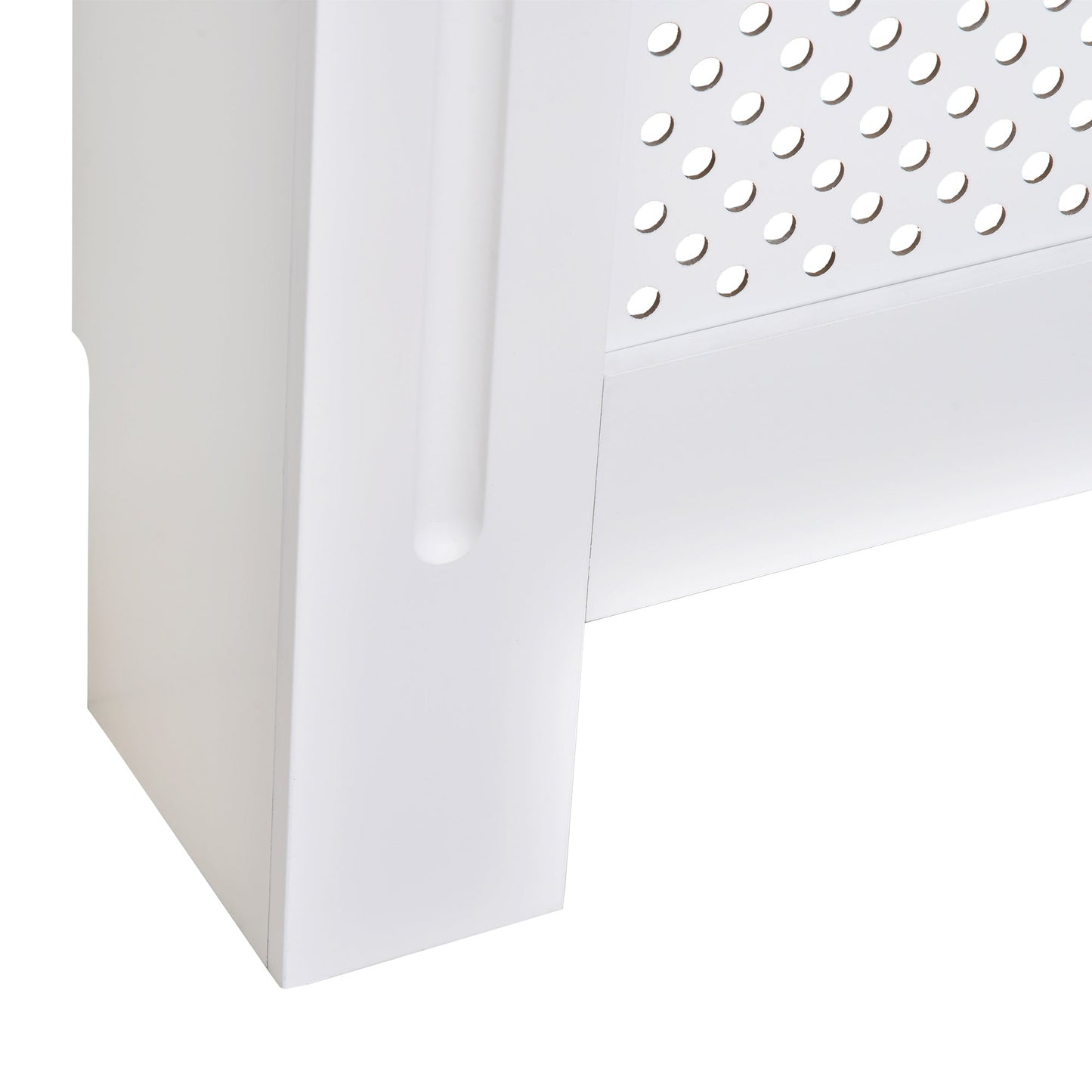 HOMCOM Wooden Radiator Cover Heating Cabinet Modern Home Furniture Grill Style  White Painted (Small)