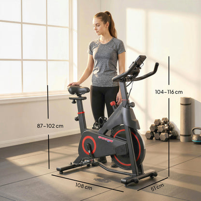 SPORTNOW Exercise Bike, Stationary Bike with Adjustable Magnetic Resistance, Indoor Cycling Equipment with LCD Display