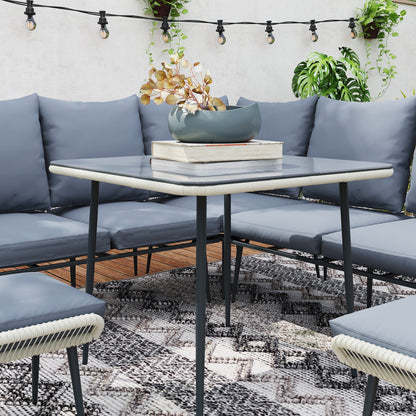 Outsunny Six-Piece Rattan Strong Garden Sofa Set - Grey