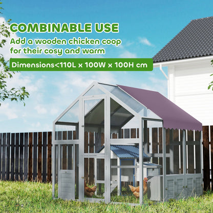 PawHut Large Walk In Chicken Run with Waterproof & Anti-UV Cover, for 6-8 Chickens, for Garden, Farm, 5.5' x 6' x 6'