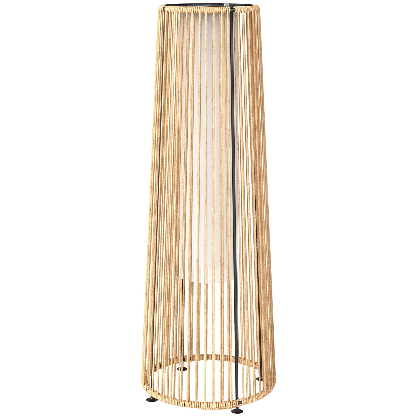 Outsunny Patio Garden Solar Powered Lights Woven Resin Wicker Lantern Auto On/Off