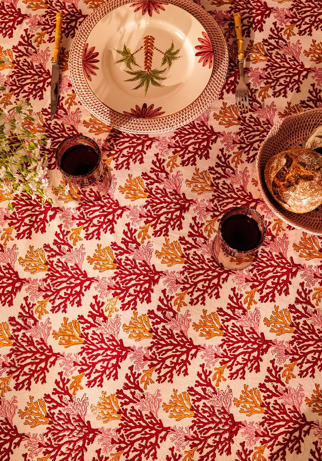 Rose Coral Tablecloth
