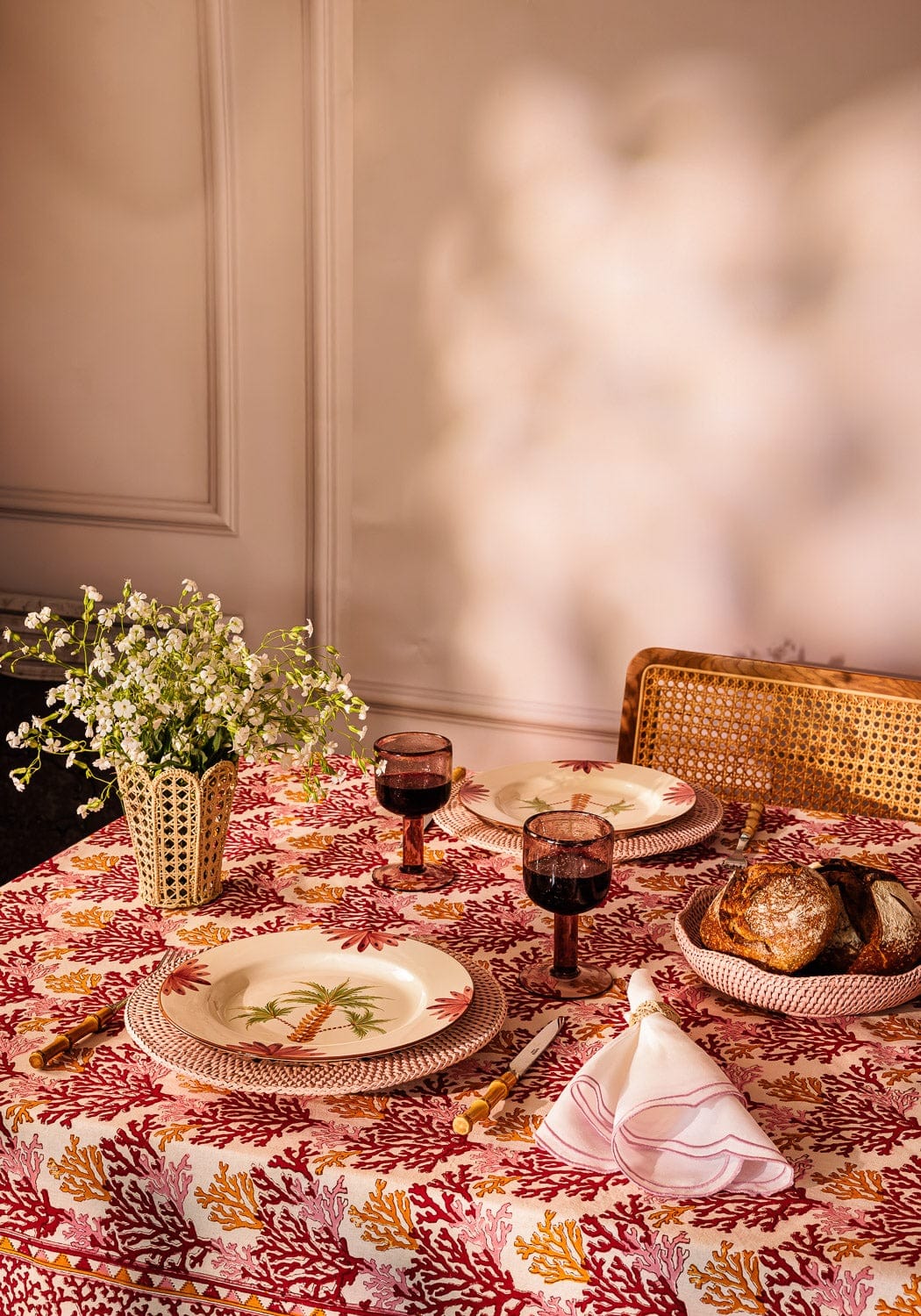 Rose Coral Tablecloth