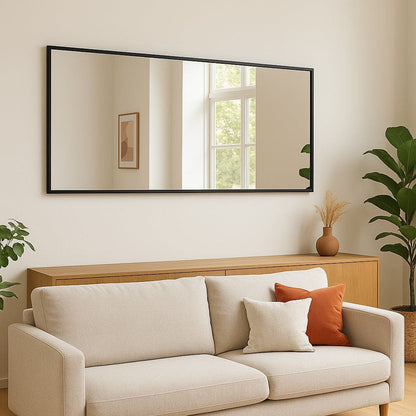 Takara - Full Length Black Metal Rectangle Mirror - 180cm x 90cm