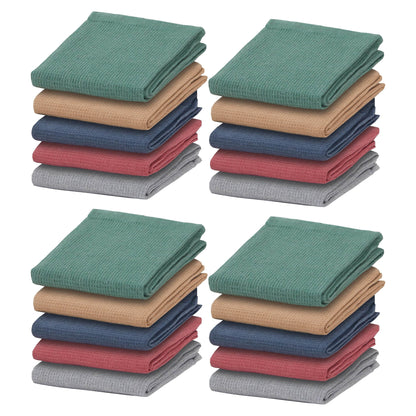 20 Pack Tea Towel Waffle Kitchen Tea Towels Cotton Absorbent Long Lasting Catering Bar Dish Towel Assorted by OLIVIA ROCCO