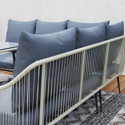Outsunny Six-Piece Rattan Strong Garden Sofa Set - Grey