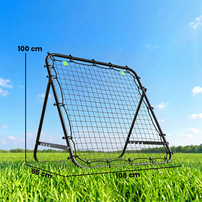 HOMCOM Adjustable Rebounder Net Kickback Target Goal for Teens Adults Training, Black