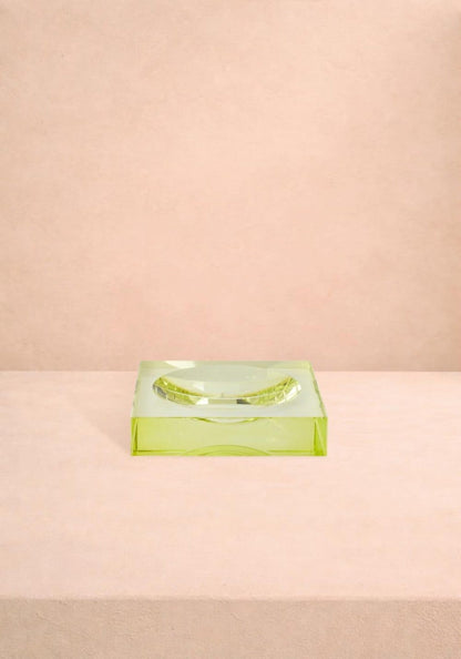 Chelsea Glass Trinket Tray - Yellow/Green