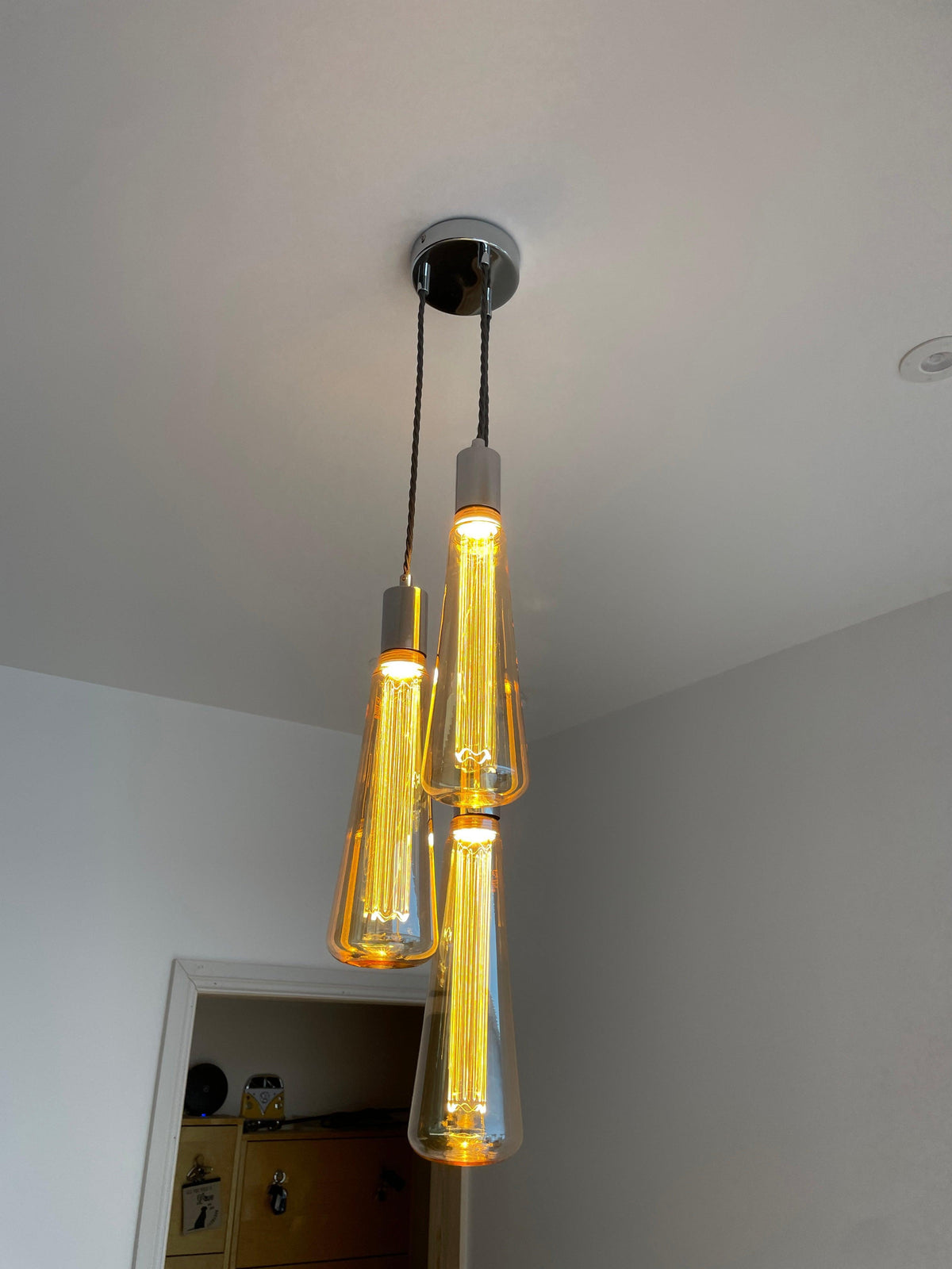 Triple 'Kinna' Cluster Pendant Light | Kitchen Island, Stairwell & Dining Lighting UK