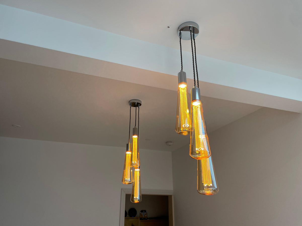 Triple 'Kinna' Cluster Pendant Light | Kitchen Island, Stairwell & Dining Lighting UK