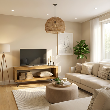 Solid Wood Chunky TV Unit With 7 inch Metal Legs