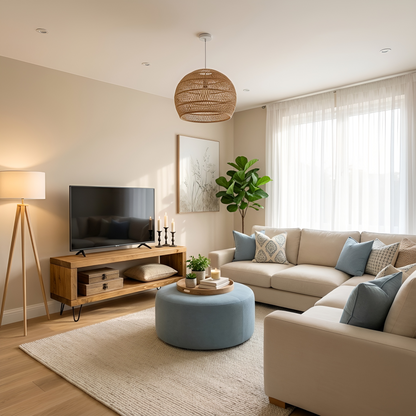 Solid Wood Chunky TV Unit With 7 inch Metal Legs