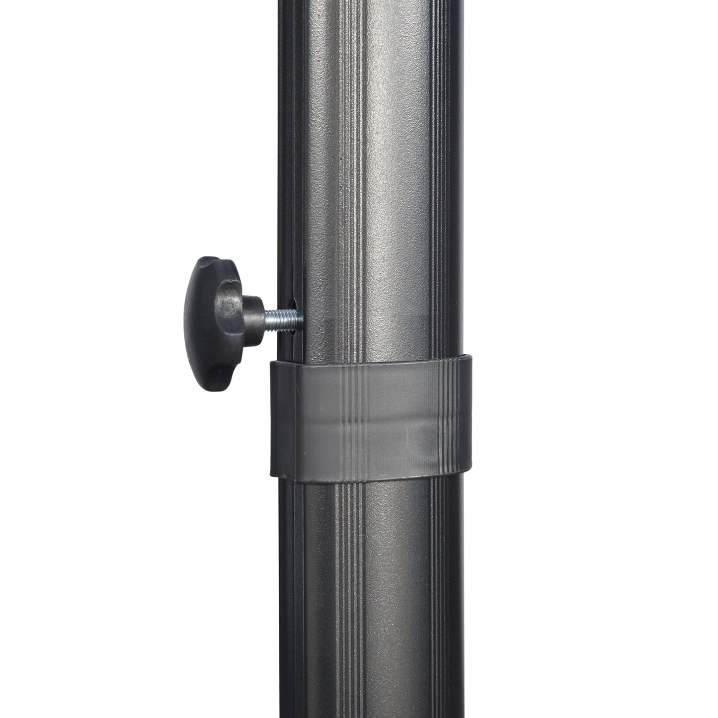 Outsunny 2.7 x 2.7 m Cantilever Parasol, Square Overhanging Umbrella with Cross Base, Crank Handle, Tilt, 360\'c2\'b0 Rotation and Aluminium Frame, Grey