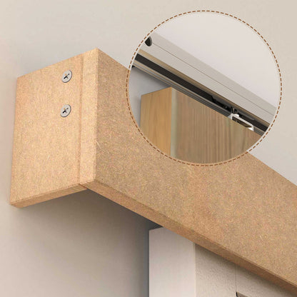 HOMCOM 6.5FT/2000mm Modern Sliding Barn Door Closet Hardware Track Kit Aluminium Track System Unit For Single Wooden Door